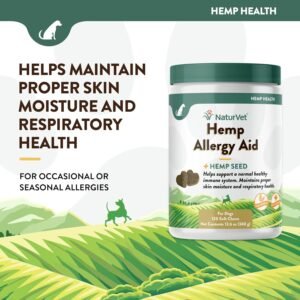 NaturVet Hemp Allergy Aid Supplement for Dogs, Hemp Seed, Antioxidants, Omegas, Dha & Epa for Healthy Skin & Respiratory Health, 120 Count - Image 3