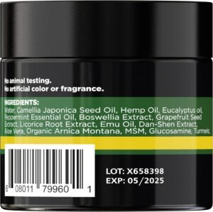 Fast-Acting Hemp Cream with Msm, Aloe Vera, Turmeric - Natural Hemp Oil Extract - Perfect for Joints, Lower Back, Knees, Elbows, Neck, Fingers - for All Skin Types - American Quality, 4 Oz - Image 8