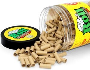 Natural Unbleached Pre-Rolled Filter Tips, Ø8mm - Bottle of 500 Tips - Image 2