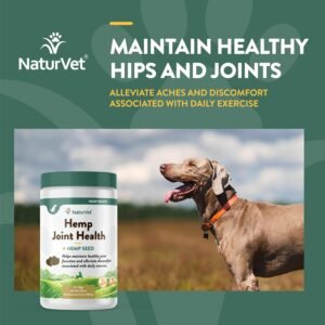 NaturVet Hemp Joint Health, Joint Care Support Supplement for Dogs, Soft Chews, 60ct Made in The USA - Image 4