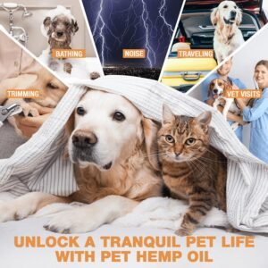 Hemp Oil for Dogs & Cats, Help Anxiety Strees, Hip & Joint Pain Relief, Relax Sleep, Organic Pet Calming Drops (2 Pack) - Image 2