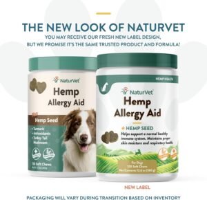 NaturVet Hemp Allergy Aid Supplement for Dogs, Hemp Seed, Antioxidants, Omegas, Dha & Epa for Healthy Skin & Respiratory Health, 120 Count - Image 2