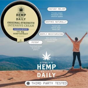 Hemp Daily Intensive Cream | Hemp Cream with Essential Oils | Vegan, Organic Ingredients | 5.0 Ounces (Sandalwood) - Image 4