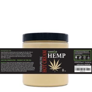 GreenIVe Hemp Hot Cream Massage Lotion Soothing and Moisturizing Joints, Muslces, and Wraps for Skin Tightning (8 oz Jar) - Image 3