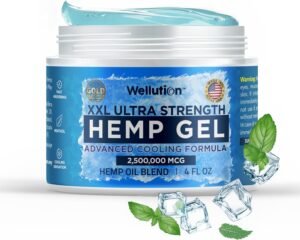 Wellution Hemp Gel - 2,500,000 MCG - (4 Oz) with Hemp Oil Extract, Arnica, Coconut Oil, and Menthol - Made in USA