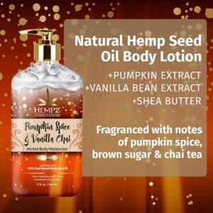 Limited Edition Pumpkin Spice & Vanilla Chai Herbal Moisturizing Body Lotion (17 oz) – Fall Scented for Women or Men with Dry or Sensitive Skin - Hydrating Moisturizer for Daily Radiance - Image 4